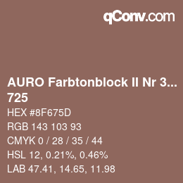 カラーコード: AURO Farbtonblock II Nr 321+330 - 725 | qconv.com