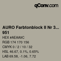 Farbcode: AURO Farbtonblock II Nr 321+330 - 951 | qconv.com