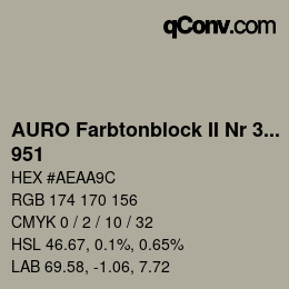 Farbcode: AURO Farbtonblock II Nr 321+330 - 951 | qconv.com