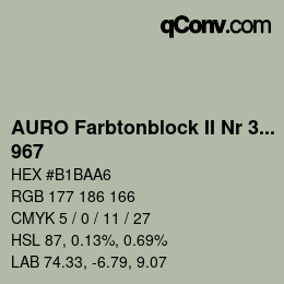 カラーコード: AURO Farbtonblock II Nr 321+330 - 967 | qconv.com