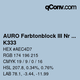 カラーコード: AURO Farbtonblock III Nr 344+350 - K333 | qconv.com