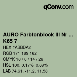 カラーコード: AURO Farbtonblock III Nr 344+350 - K65 7 | qconv.com