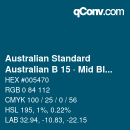 カラーコード: Australian Standard - Australian B 15 · Mid Blue | qconv.com