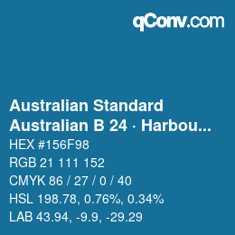 Código de color: Australian Standard - Australian B 24 · Harbour Blue | qconv.com