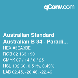 Farbcode: Australian Standard - Australian B 34 · Paradise Blue | qconv.com