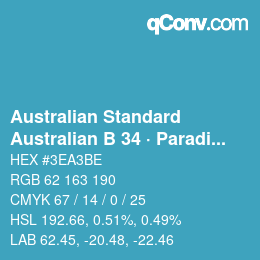 カラーコード: Australian Standard - Australian B 34 · Paradise Blue | qconv.com