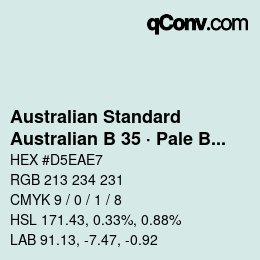 Código de color: Australian Standard - Australian B 35 · Pale Blue | qconv.com