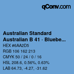 Farbcode: Australian Standard - Australian B 41 · Bluebell | qconv.com