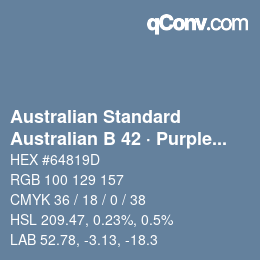 Code couleur: Australian Standard - Australian B 42 · Purple Grey | qconv.com