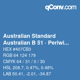 Farbcode: Australian Standard - Australian B 51 · Periwinkle | qconv.com