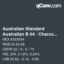 カラーコード: Australian Standard - Australian B 64 · Charcoal | qconv.com
