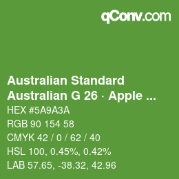 カラーコード: Australian Standard - Australian G 26 · Apple Green | qconv.com