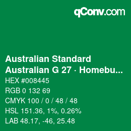 Farbcode: Australian Standard - Australian G 27 · Homebush Green | qconv.com