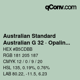 Color code: Australian Standard - Australian G 32 · Opaline | qconv.com