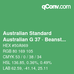 Code couleur: Australian Standard - Australian G 37 · Beanstalk | qconv.com