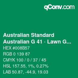 Farbcode: Australian Standard - Australian G 41 · Lawn Green | qconv.com