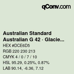 Código de color: Australian Standard - Australian G 42 · Glacier | qconv.com