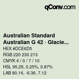 Code couleur: Australian Standard - Australian G 42 · Glacier | qconv.com