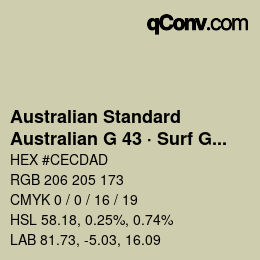 Farbcode: Australian Standard - Australian G 43 · Surf Green | qconv.com