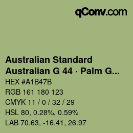 Farbcode: Australian Standard - Australian G 44 · Palm Green | qconv.com