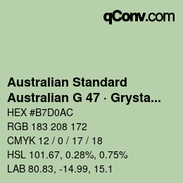 Farbcode: Australian Standard - Australian G 47 · Grystal Green | qconv.com