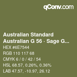Código de color: Australian Standard - Australian G 56 · Sage Green | qconv.com