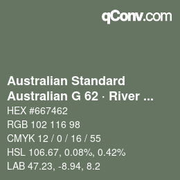 Color code: Australian Standard - Australian G 62 · River Gum | qconv.com