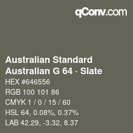 カラーコード: Australian Standard - Australian G 64 · Slate | qconv.com