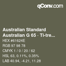 Code couleur: Australian Standard - Australian G 65 · Ti-tree | qconv.com