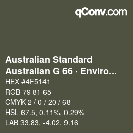 Código de color: Australian Standard - Australian G 66 · Environment Green | qconv.com