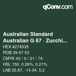 カラーコード: Australian Standard - Australian G 67 · Zucchini | qconv.com