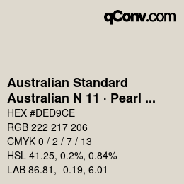 Farbcode: Australian Standard - Australian N 11 · Pearl Grey | qconv.com