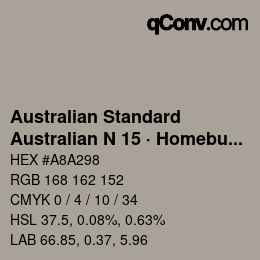 Farbcode: Australian Standard - Australian N 15 · Homebush Grey | qconv.com