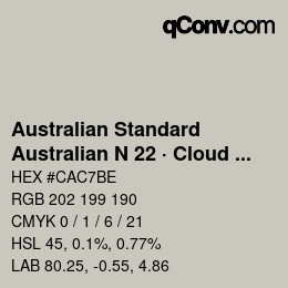 Código de color: Australian Standard - Australian N 22 · Cloud Grey | qconv.com