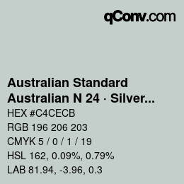 Farbcode: Australian Standard - Australian N 24 · Silver Grey | qconv.com