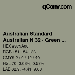 カラーコード: Australian Standard - Australian N 32 · Green Grey | qconv.com