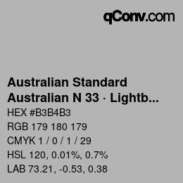 Código de color: Australian Standard - Australian N 33 · Lightbox Grey | qconv.com