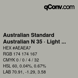 カラーコード: Australian Standard - Australian N 35 · Light Grey | qconv.com