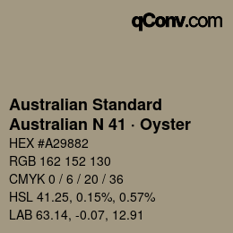 Farbcode: Australian Standard - Australian N 41 · Oyster | qconv.com