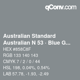 Farbcode: Australian Standard - Australian N 53 · Blue Grey | qconv.com