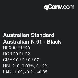 カラーコード: Australian Standard - Australian N 61 · Black | qconv.com