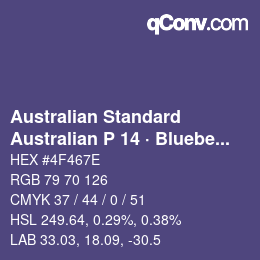 カラーコード: Australian Standard - Australian P 14 · Blueberry | qconv.com