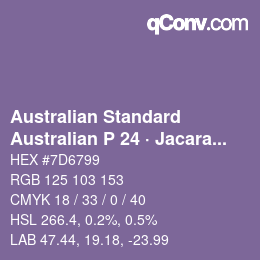 Código de color: Australian Standard - Australian P 24 · Jacaranda | qconv.com