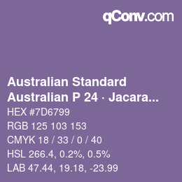 颜色代码: Australian Standard - Australian P 24 · Jacaranda | qconv.com