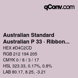 Code couleur: Australian Standard - Australian P 33 · Ribbon Pink | qconv.com