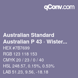 Farbcode: Australian Standard - Australian P 43 · Wisteria | qconv.com