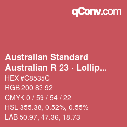 Código de color: Australian Standard - Australian R 23 · Lollipop | qconv.com