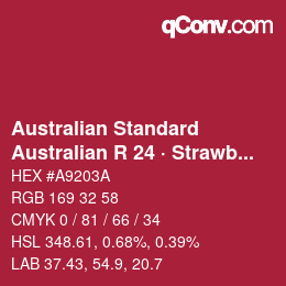 Código de color: Australian Standard - Australian R 24 · Strawberry | qconv.com