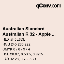 Código de color: Australian Standard - Australian R 32 · Apple Blossom | qconv.com