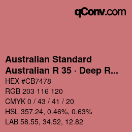 カラーコード: Australian Standard - Australian R 35 · Deep Rose | qconv.com